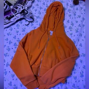 Orange Zip-Up Hoodie